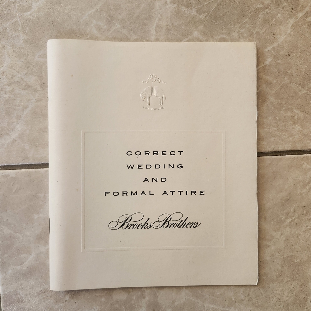 Brooks Brothers Antique Vintage Correct Wedding Formal Attire Pamphlet Booklet